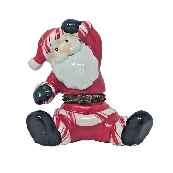 Vintage Ceramic Hinged Trinket Box Holiday Decoration PB194 - Picture 2 of 8